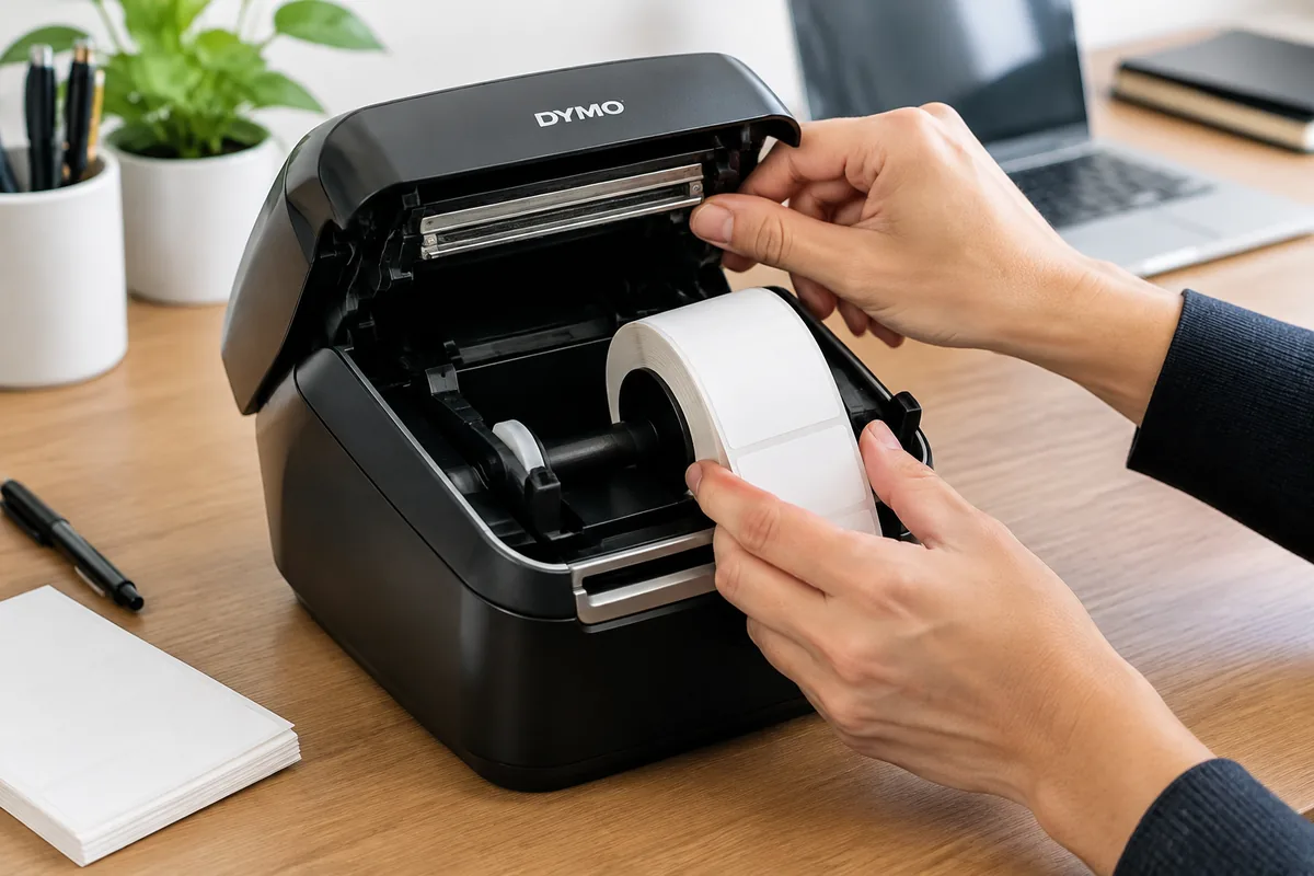 Étiqueteuse Dymo qui imprime des étiquettes blanches : vérifications du rouleau et de la tête